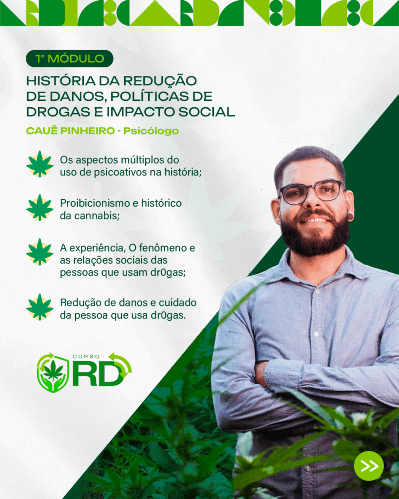 por Cauê Pinheiro – Psicólogo. Entenda como o modelo de proibição deu lugar à abordagem em Redução de Danos. Analise os impactos sociais do consumo, a representação do usuário e o papel das equipes multiprofissionais na construção de um cuidado mais humano e inclusivo.